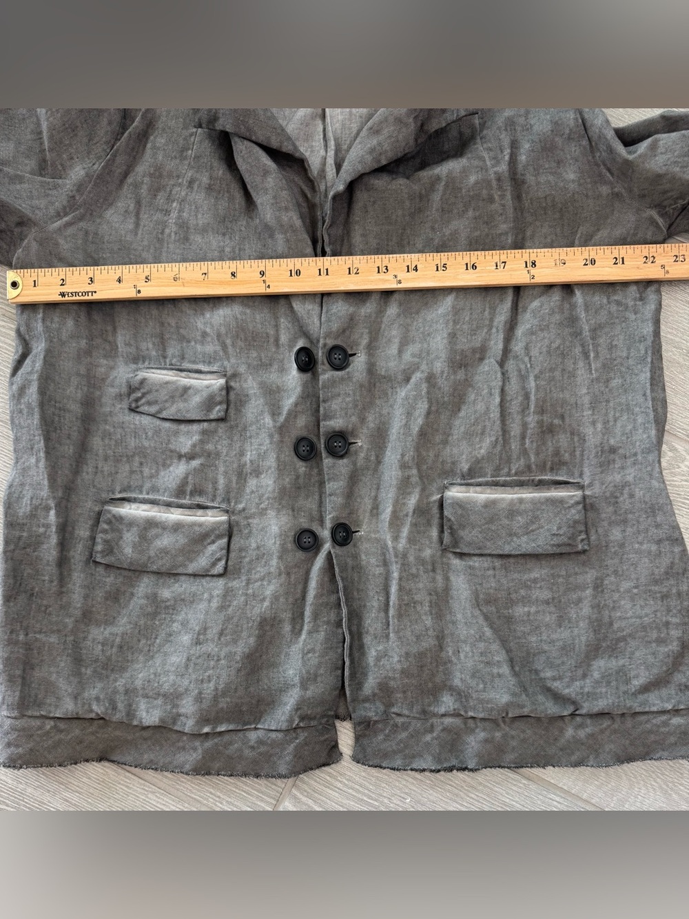 UMIT UNAL 100% Linen Lagenlook Avant-Garde Jacket Made in Turkey Size Large VGUC - Picture 5 of 6